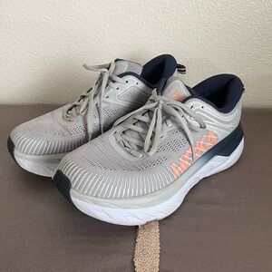 Hoka One Bondi 7 running shoes sneakers ombré lunar rock mesh platform plateau